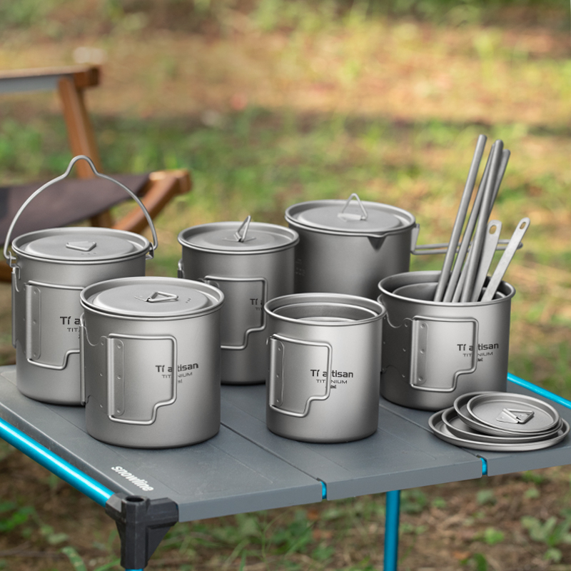 Camping Cooking Cup - Tiartisan Outdoor Titanium Lekki przenośny kubek