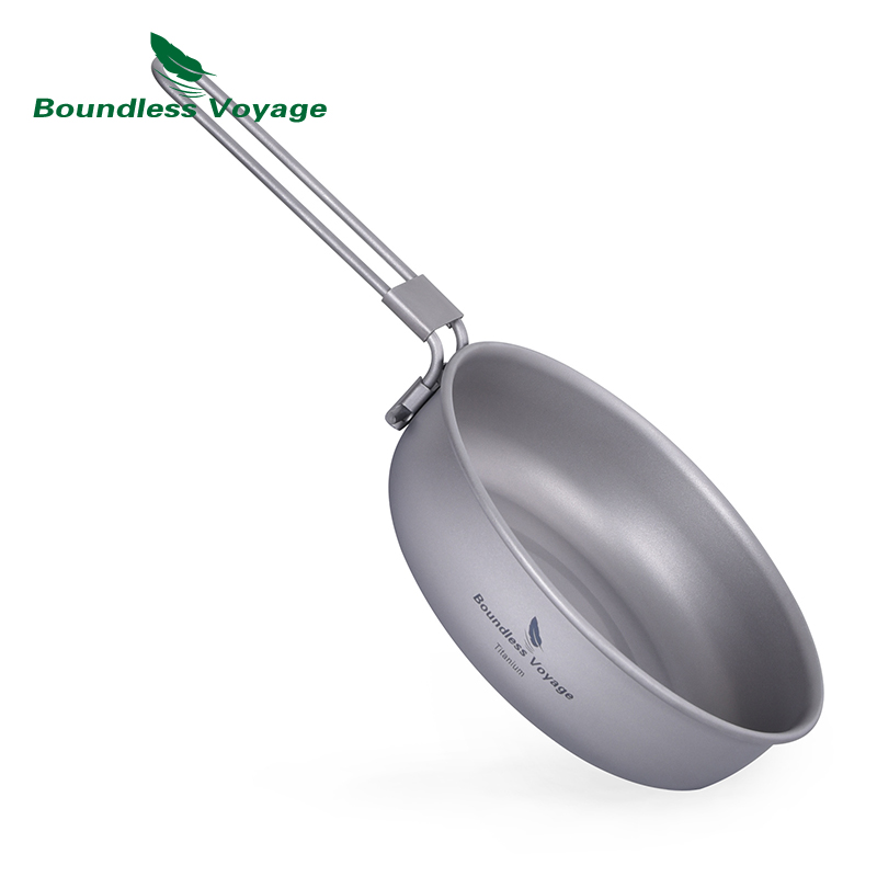 Camping Cooking Sets - Boundless Voyage Ultralekka tytanowa patelnia ze