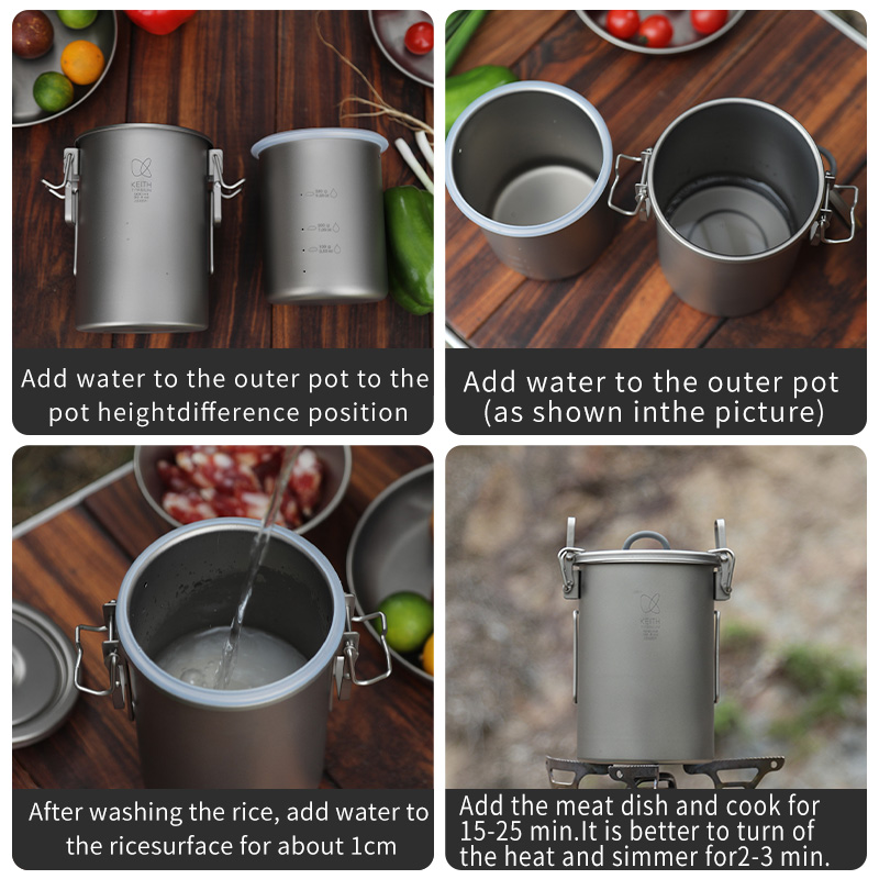 KEITH Czajnik do gotowania ryż – Camping Cooking Sets recenzja i cena
