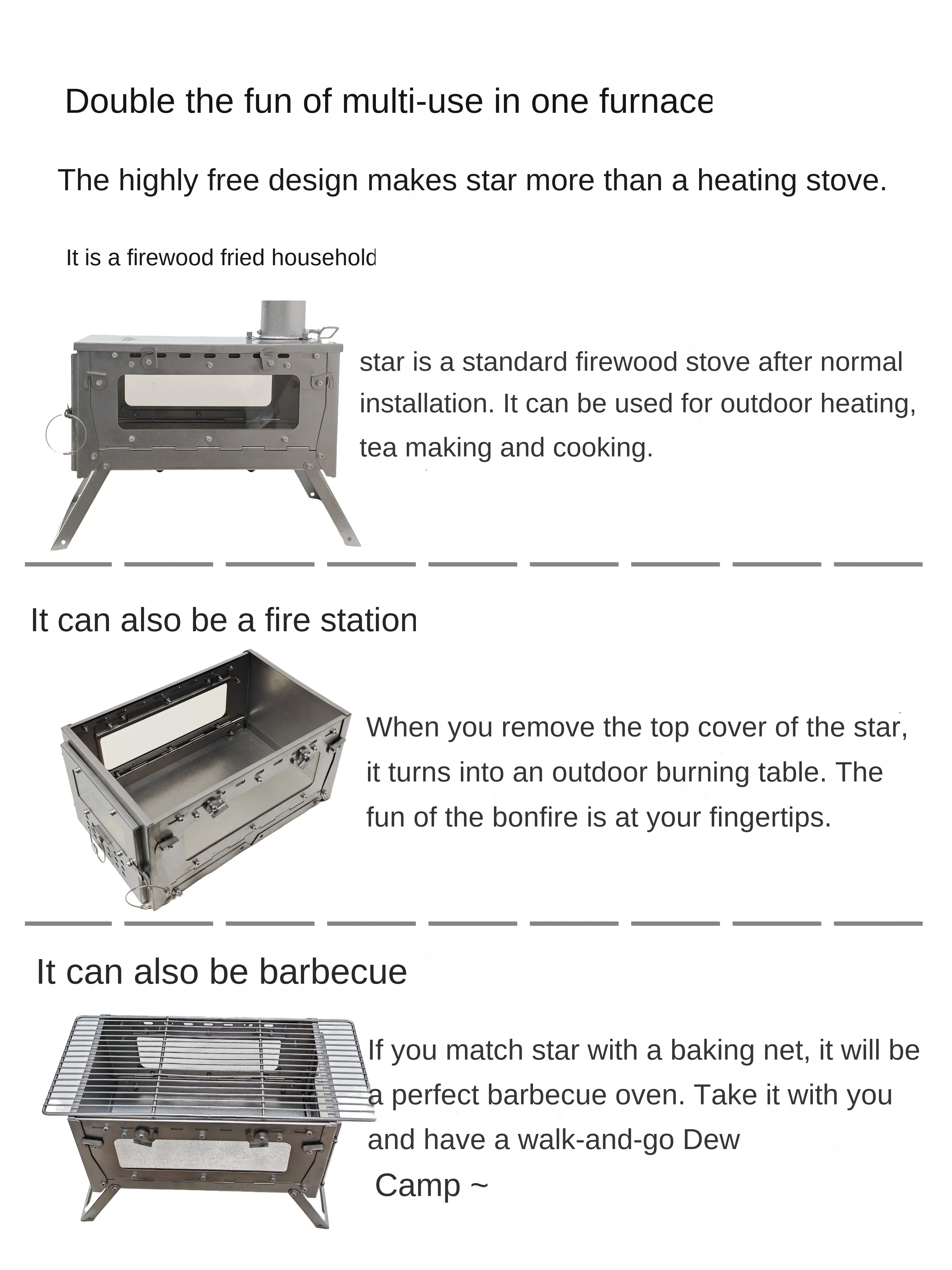 Składany piec na drewno opałow – Camping Cooking Fuel recenzja i cena