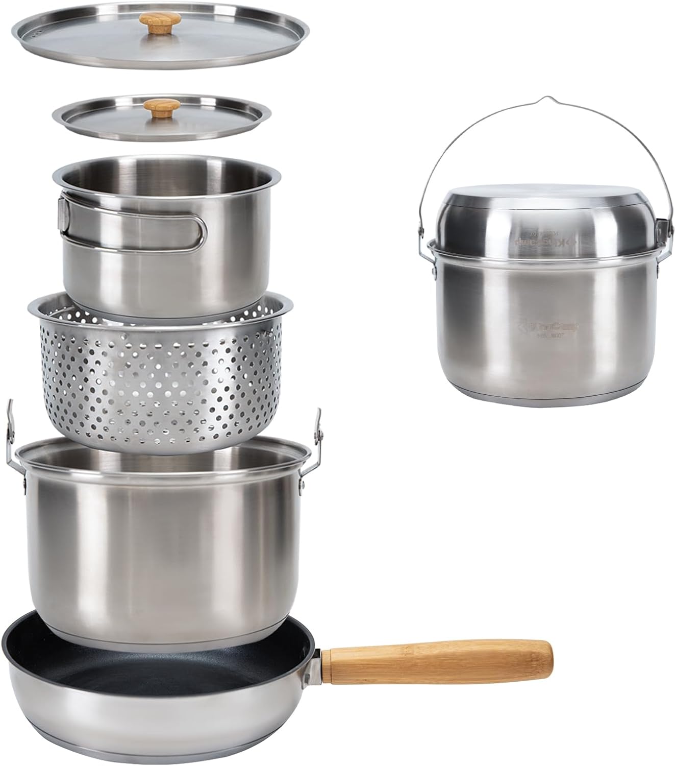 Zestaw naczyń kempingowych ze  – Camping Cooking Set With Bag recenzja i cena